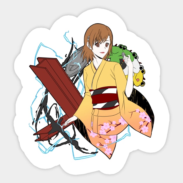 Mikoto Misaka (Kimono) Sticker by MangaXai